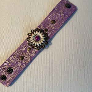 Leather purple cuff